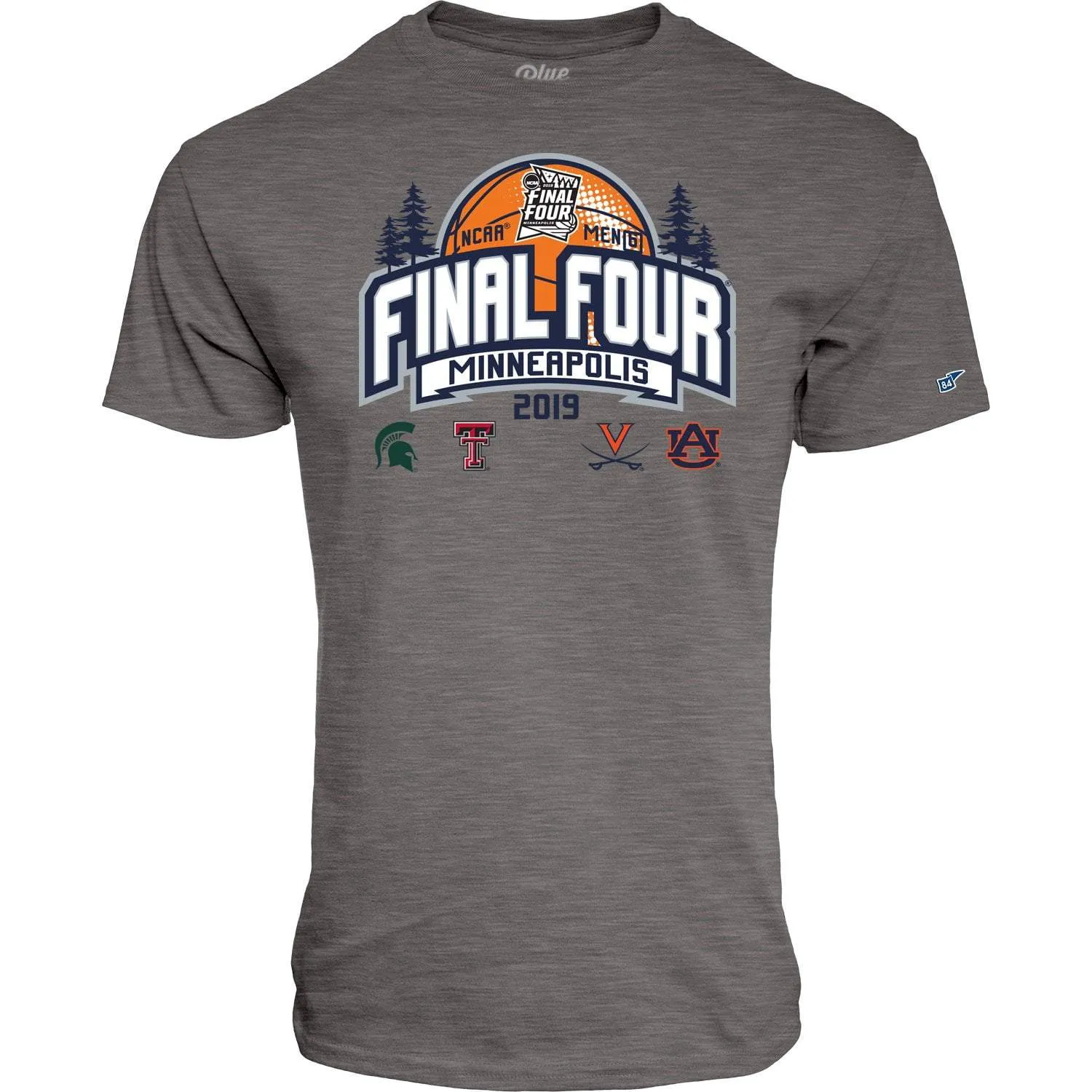 2019 NCAA Final Four March Madness Minneapolis Men's Basketball Gray T-Shirt