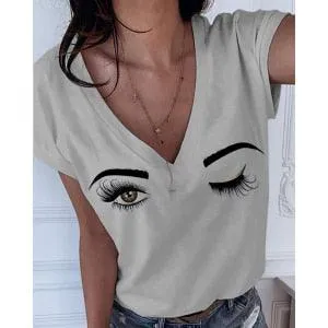 2021 Summer Eyes V-neck