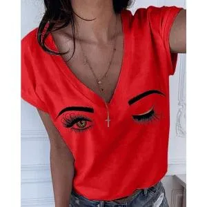 2021 Summer Eyes V-neck