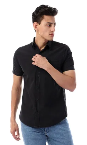 49362 Fashionable Buttoned Casual Black Shirt