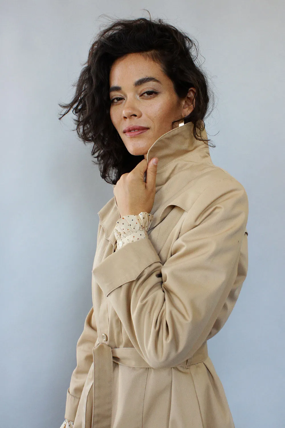 70s Peach Princess Trench Coat M