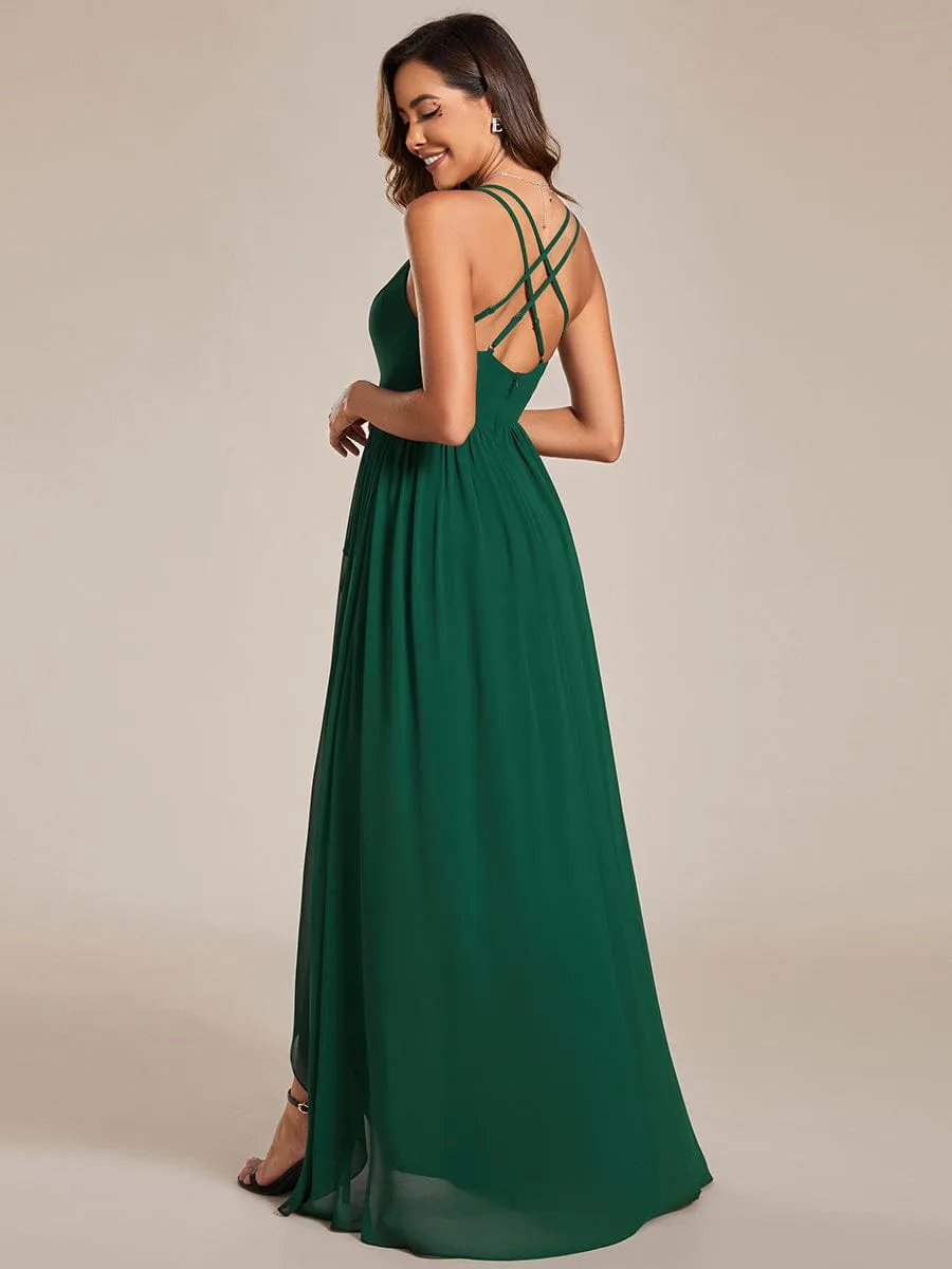 A-Line Chiffon Bridesmaid Gown with Ruffle Detail