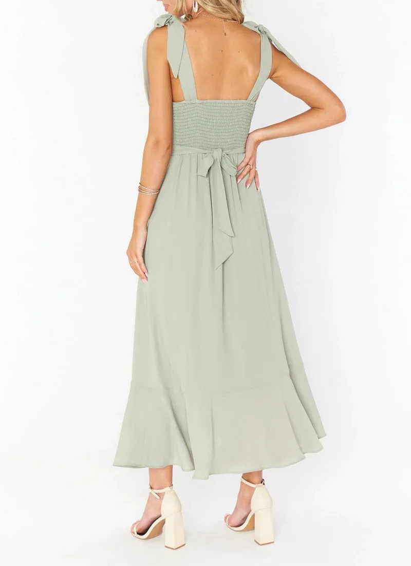 Alexa A Line Spaghetti Strap Maxi Dress