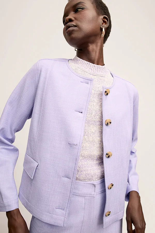 Aniya Jacket - Stretch Tweed :: Lilac/Ivory