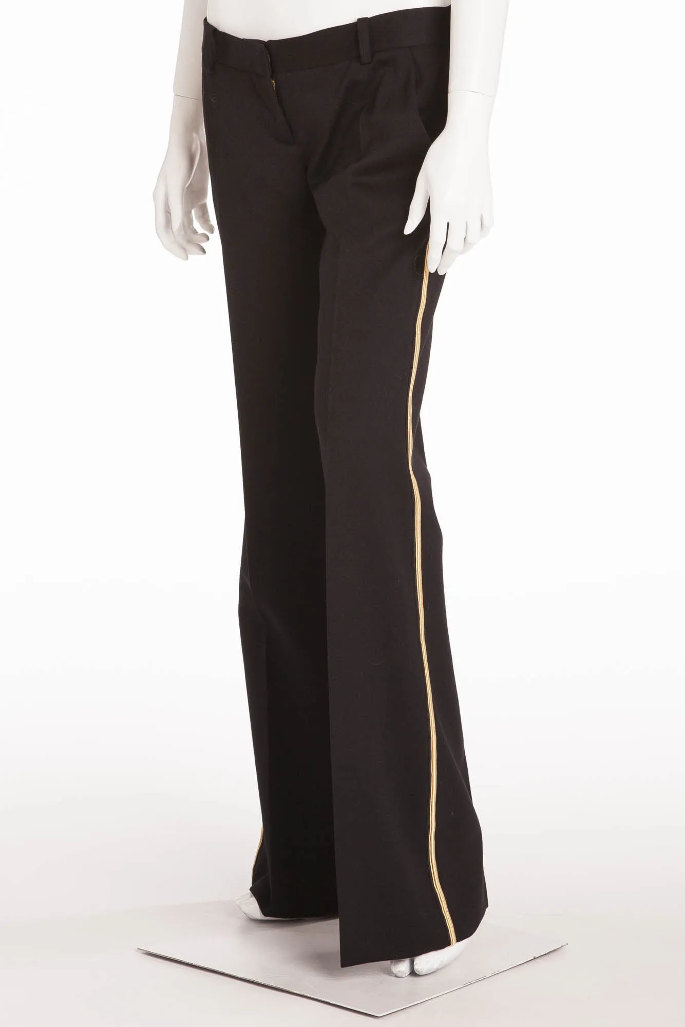 Balmain - Black Pants Gold Trim - FR 40