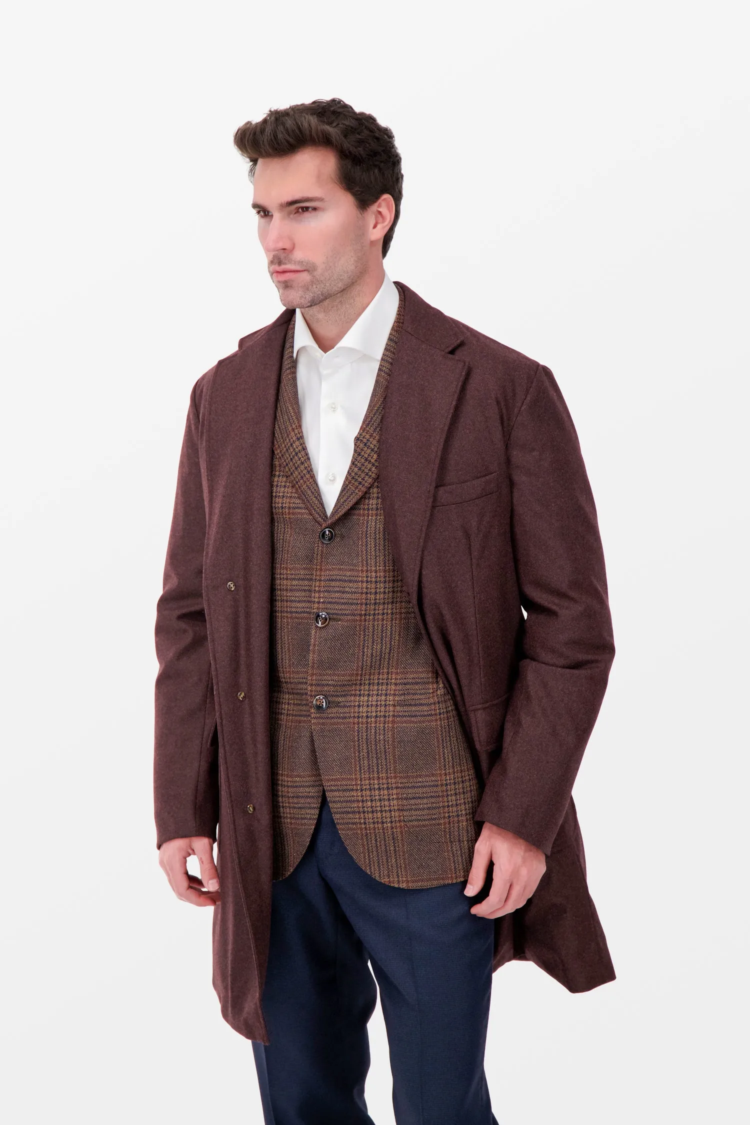 Barba Napoli Burgundy Spider Coat