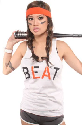 Beat LA (Women's White/Orange Tank Top)