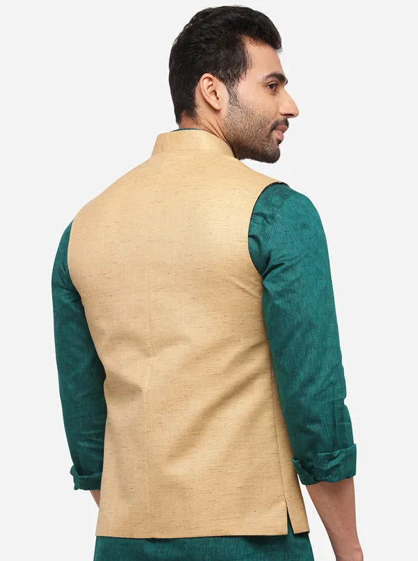 Beige Bandhgala Jacket | Greenfibre