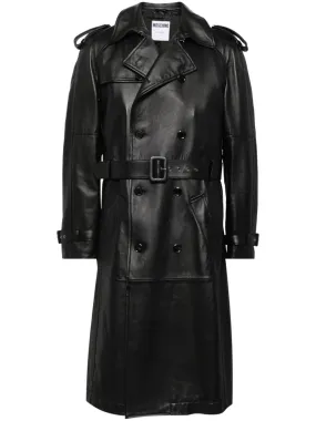 Belted Leather Trench Coat