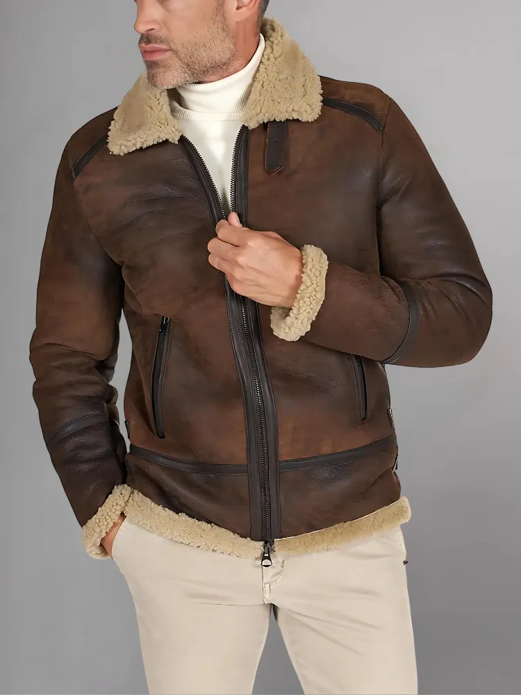 Best Leather Shearling Jacket Black