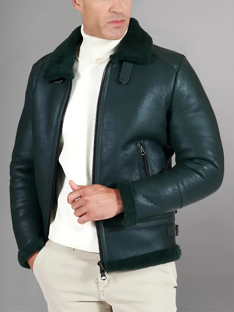 Best Leather Shearling Jacket Black