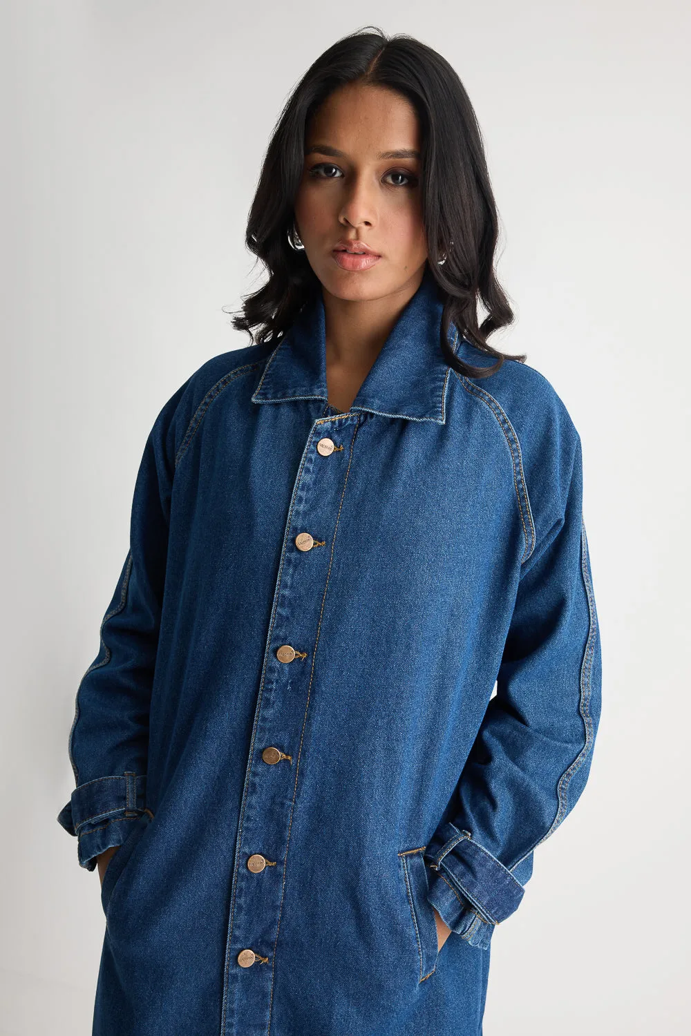 Bosslady Denim Trench Coat