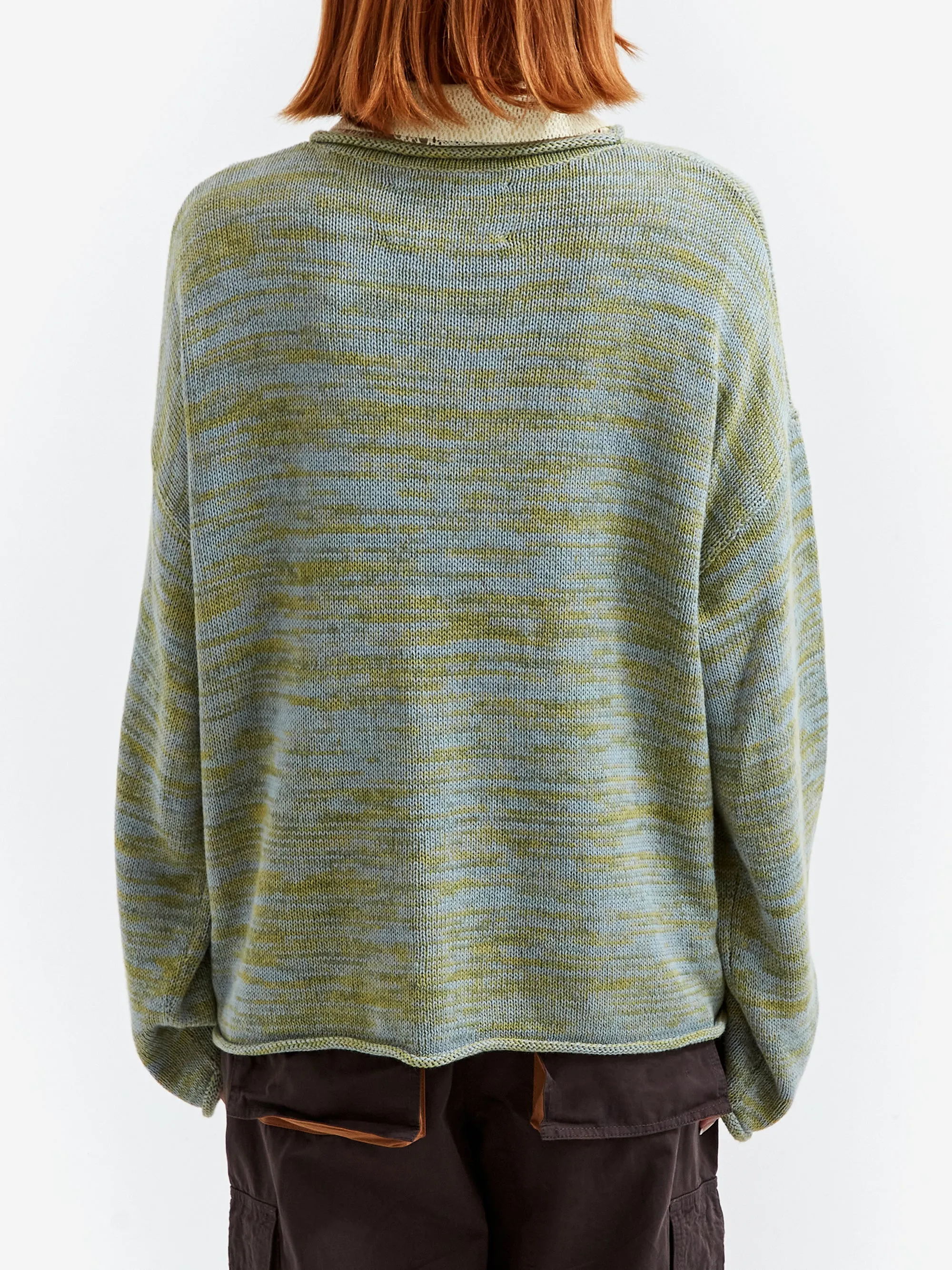 Brain Dead Carignan Cropped Marled Knit Sweater - Emerald