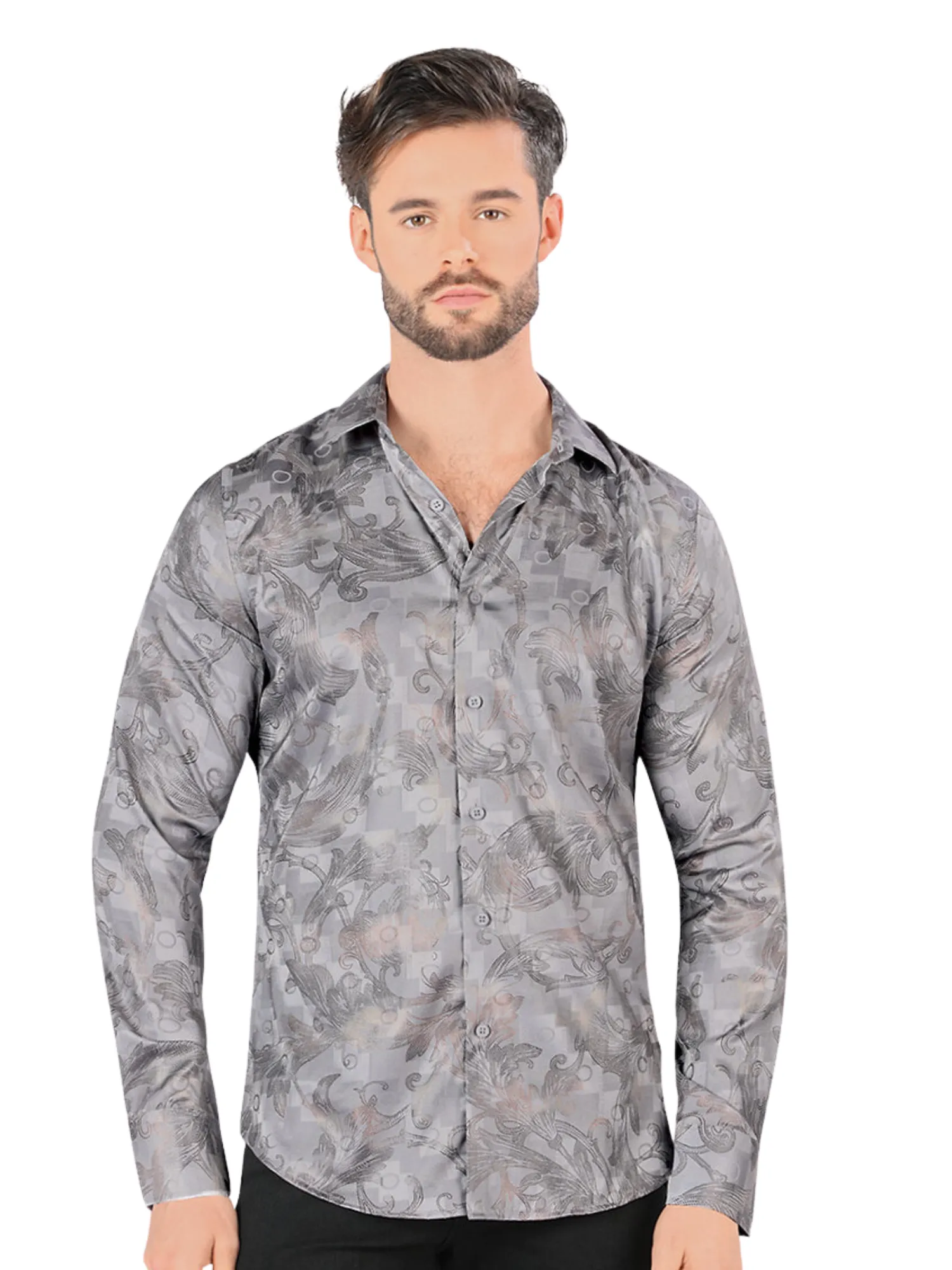 Camisa Casual Manga Larga Estampada para Hombre 'Montero' - ID: 0432