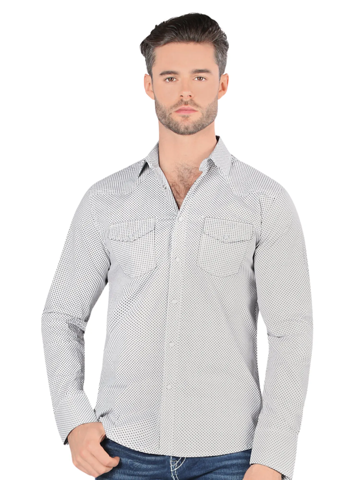 Camisa Casual Manga Larga Estampada para Hombre 'Montero' - ID: 3301