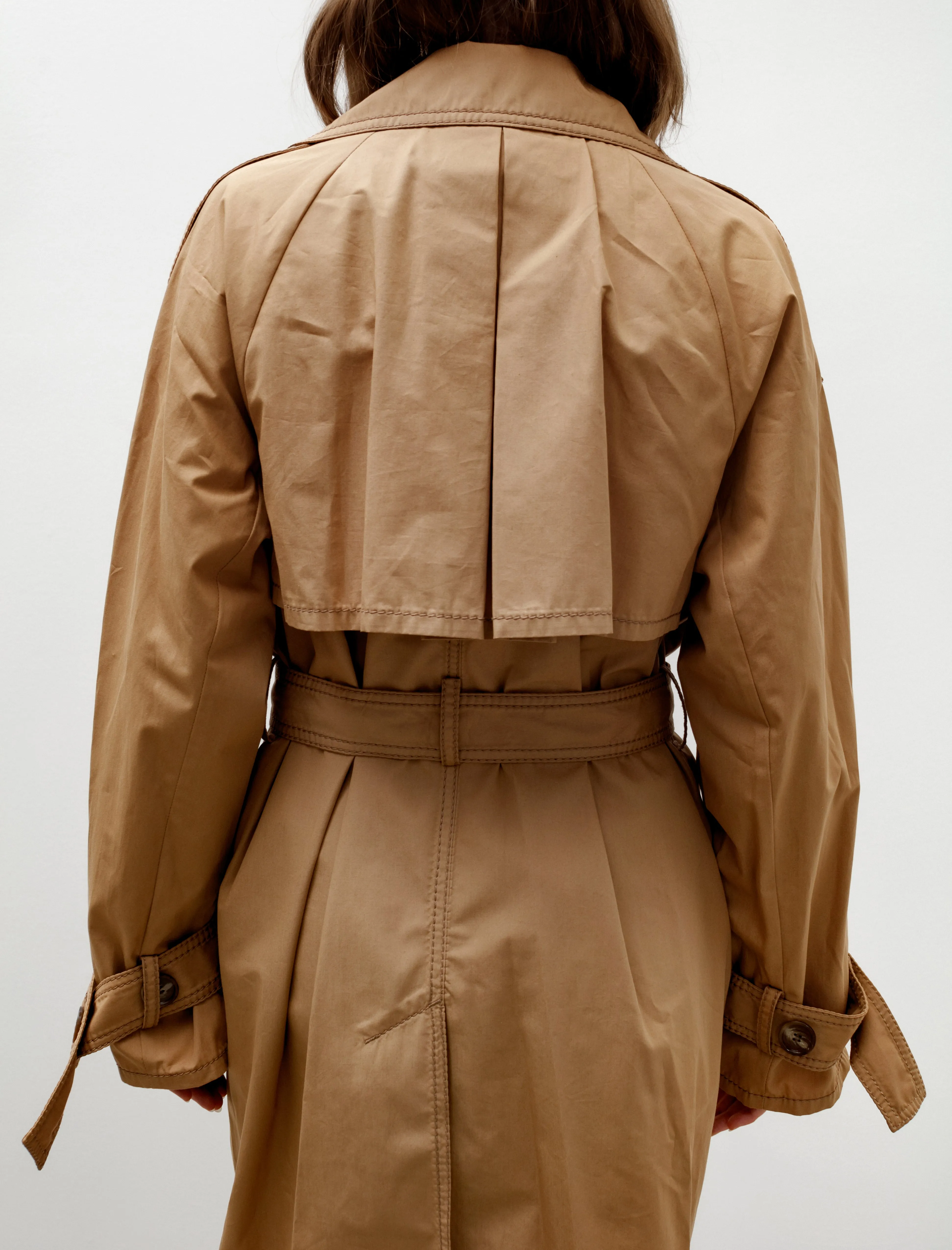 Capelet Trench Coat Khaki Beige