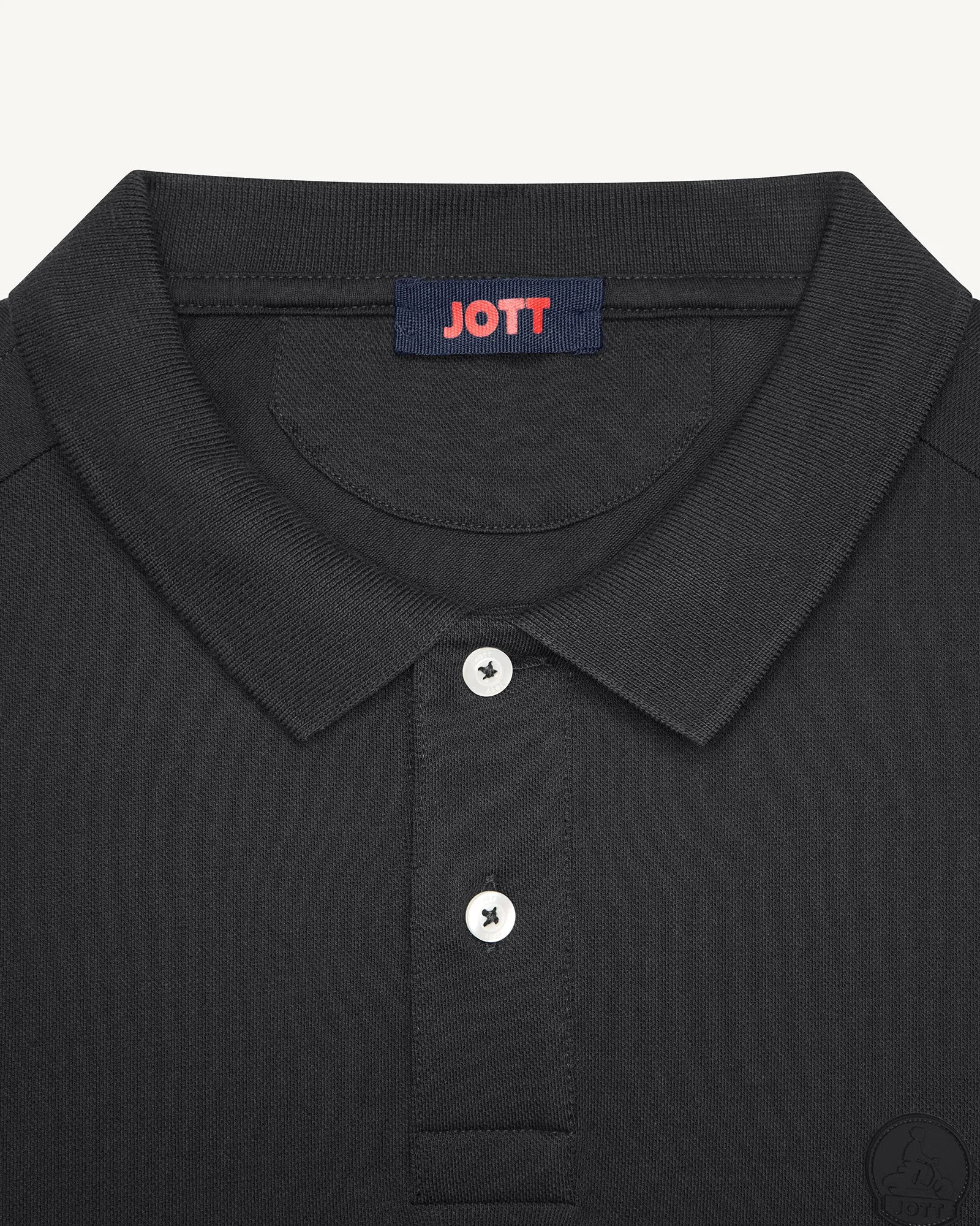 Carlos cotton long-sleeved polo shirt Black