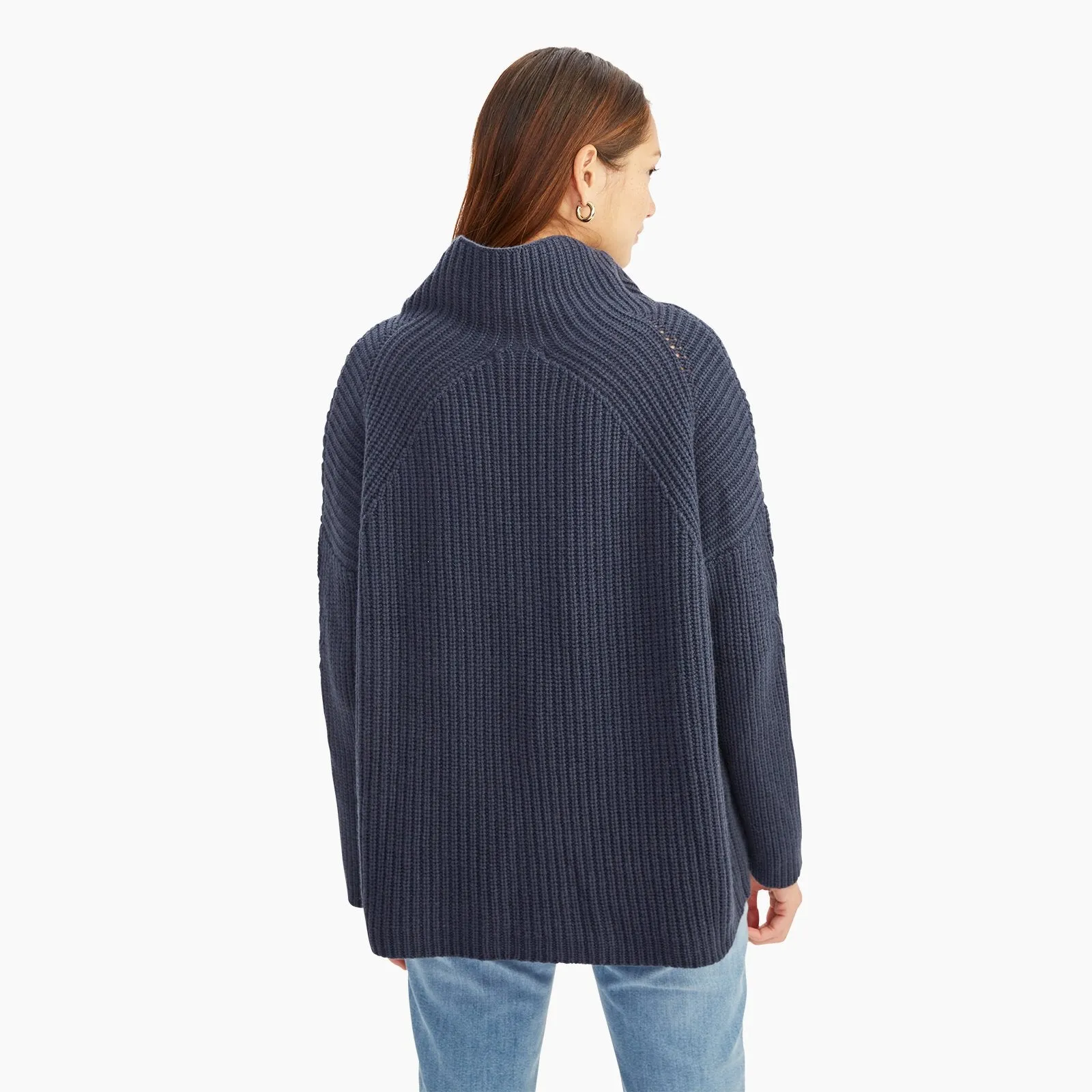 Cashmino Oversized Ribbed Turtleneck