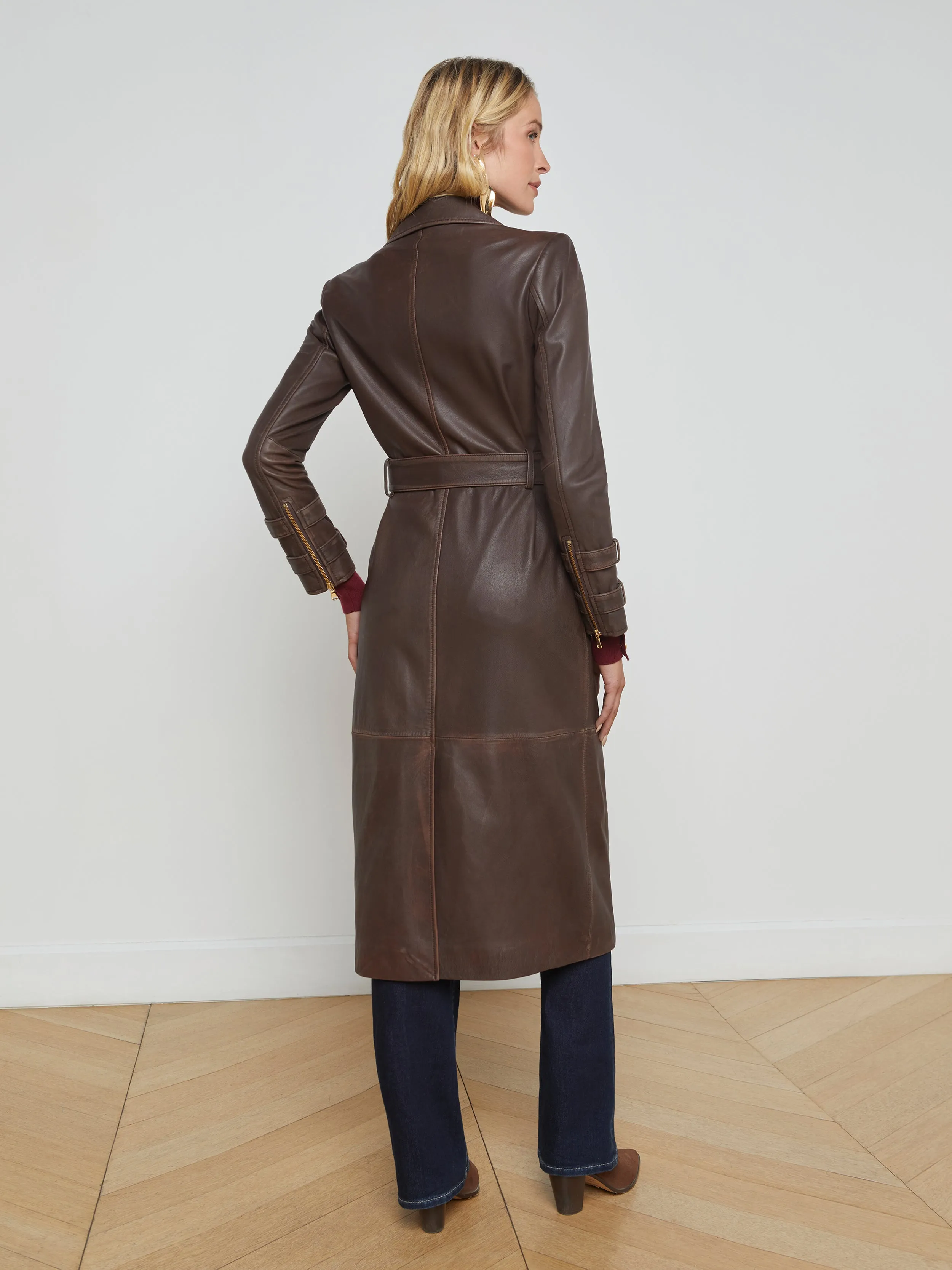 Celina Leather Trench Coat