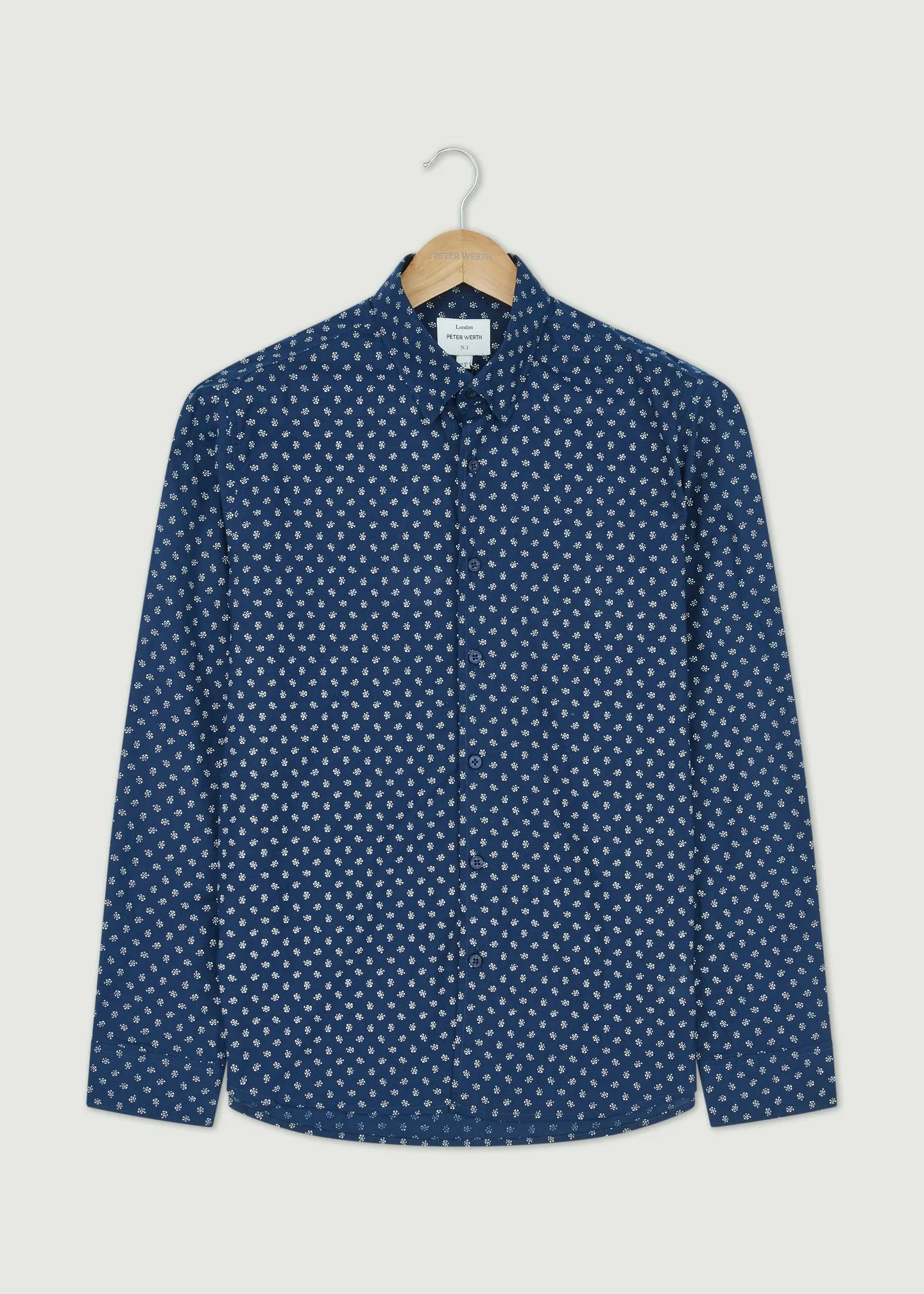 Chancelot Long Sleeve Shirt - Navy/White