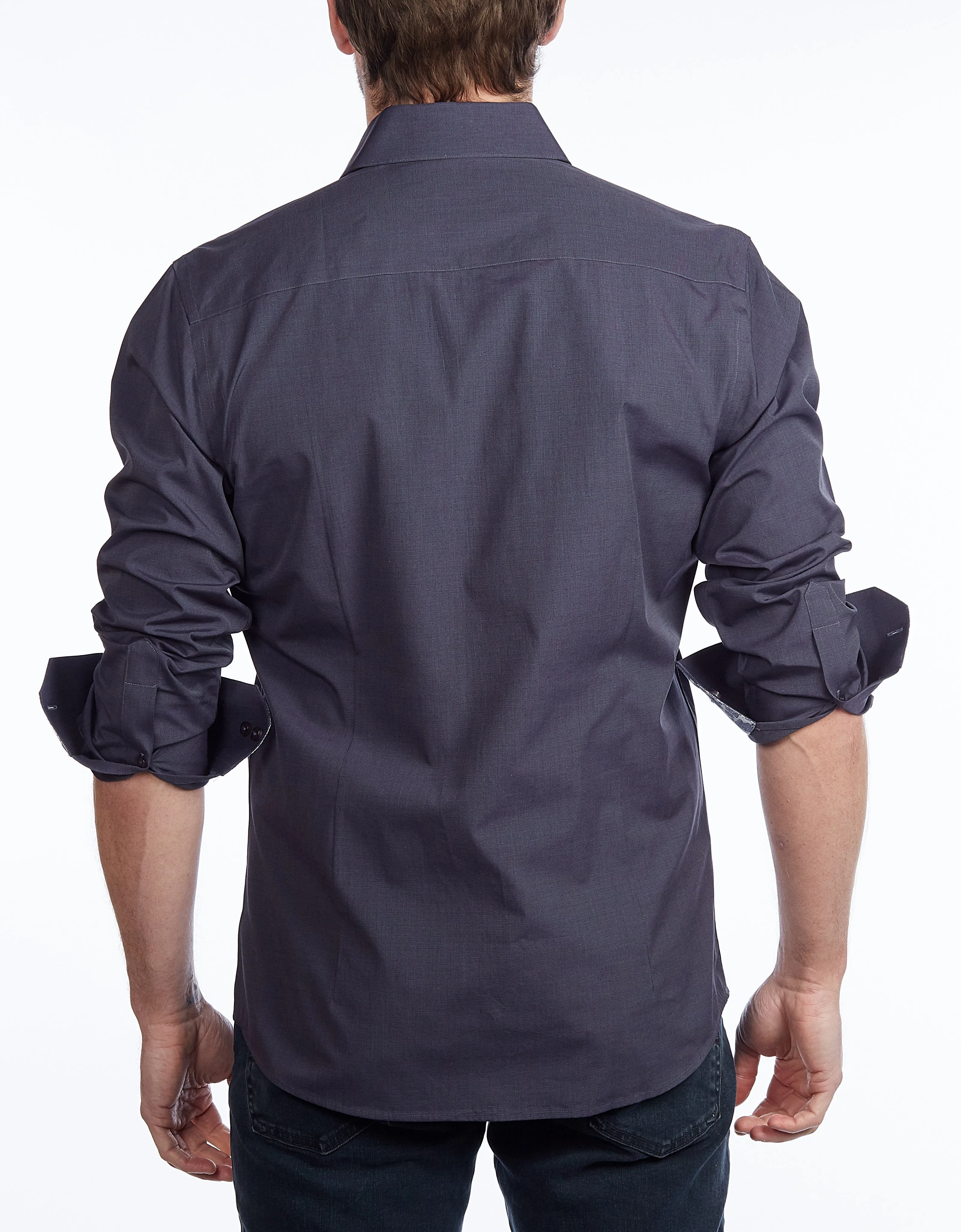 Contrast Collar Button-Up Shirt // Contemporary Fit - contrast  trimming - final sale