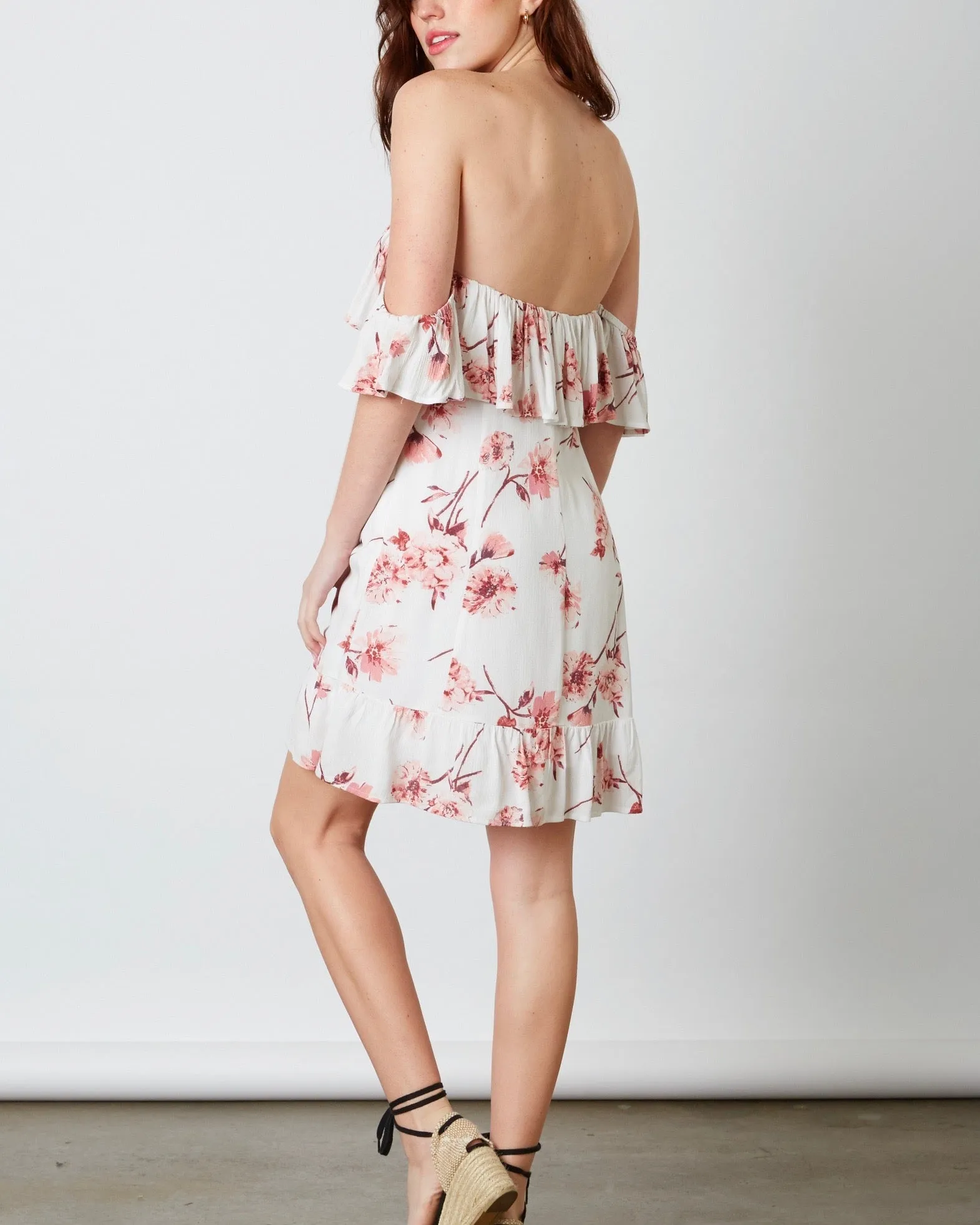 Cotton Candy La - Love Or Lust Off The Shoulder Floral Mini Dress - White