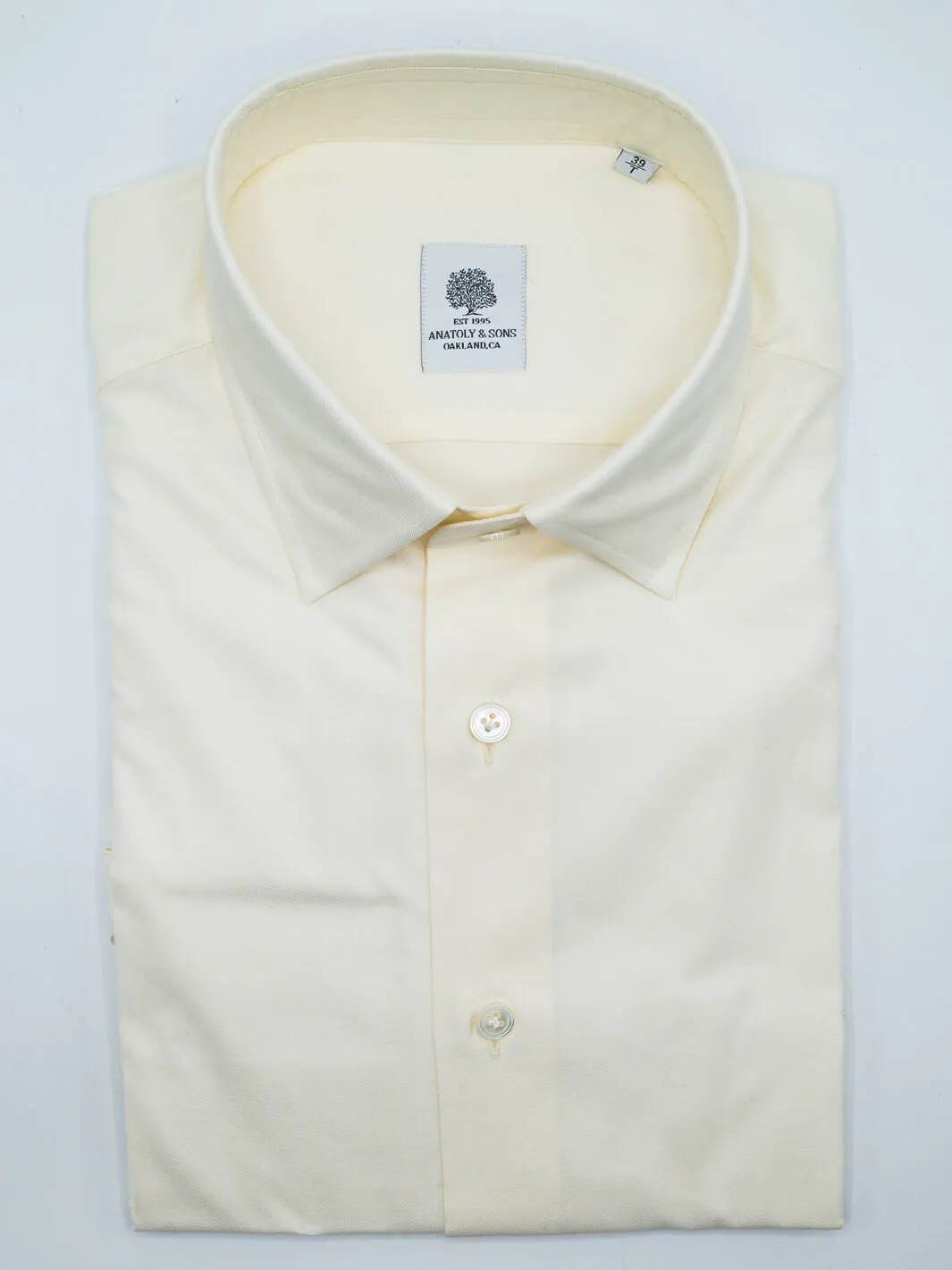 Cotton Twill Dress Shirt - Cream