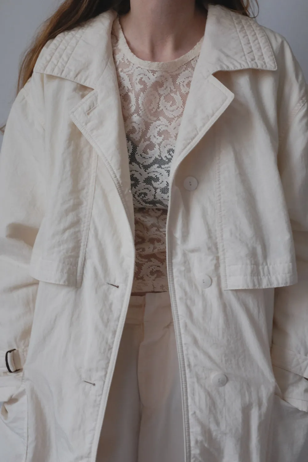 CREAM VINTAGE TRENCH COAT