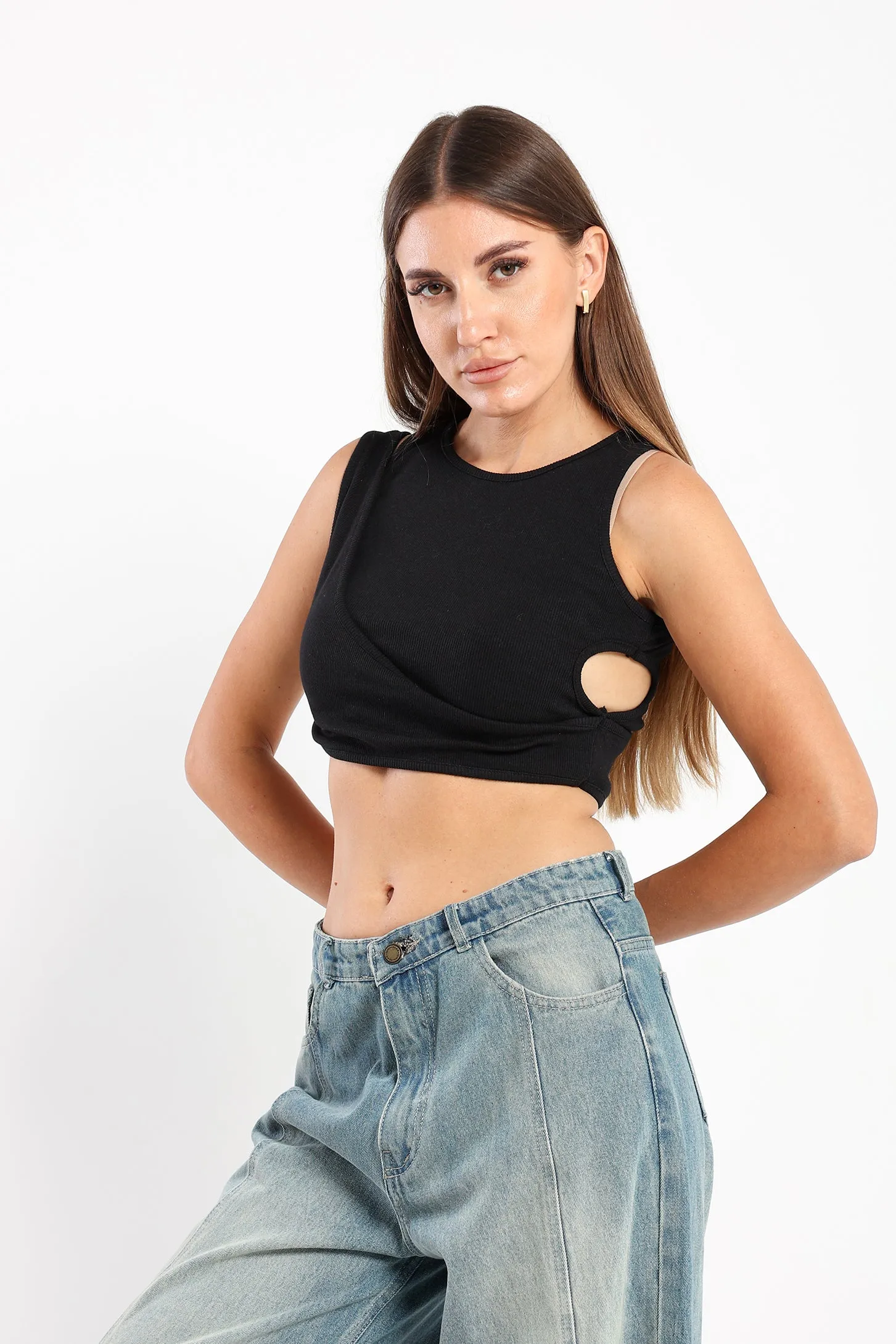 Crop Tank Top - Black