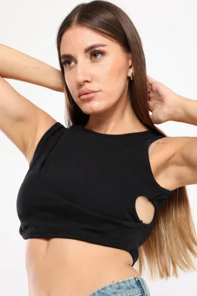 Crop Tank Top - Black