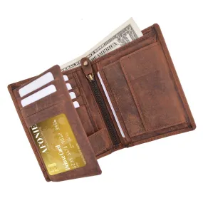 Distressed RFID Blocking European Style Wallet