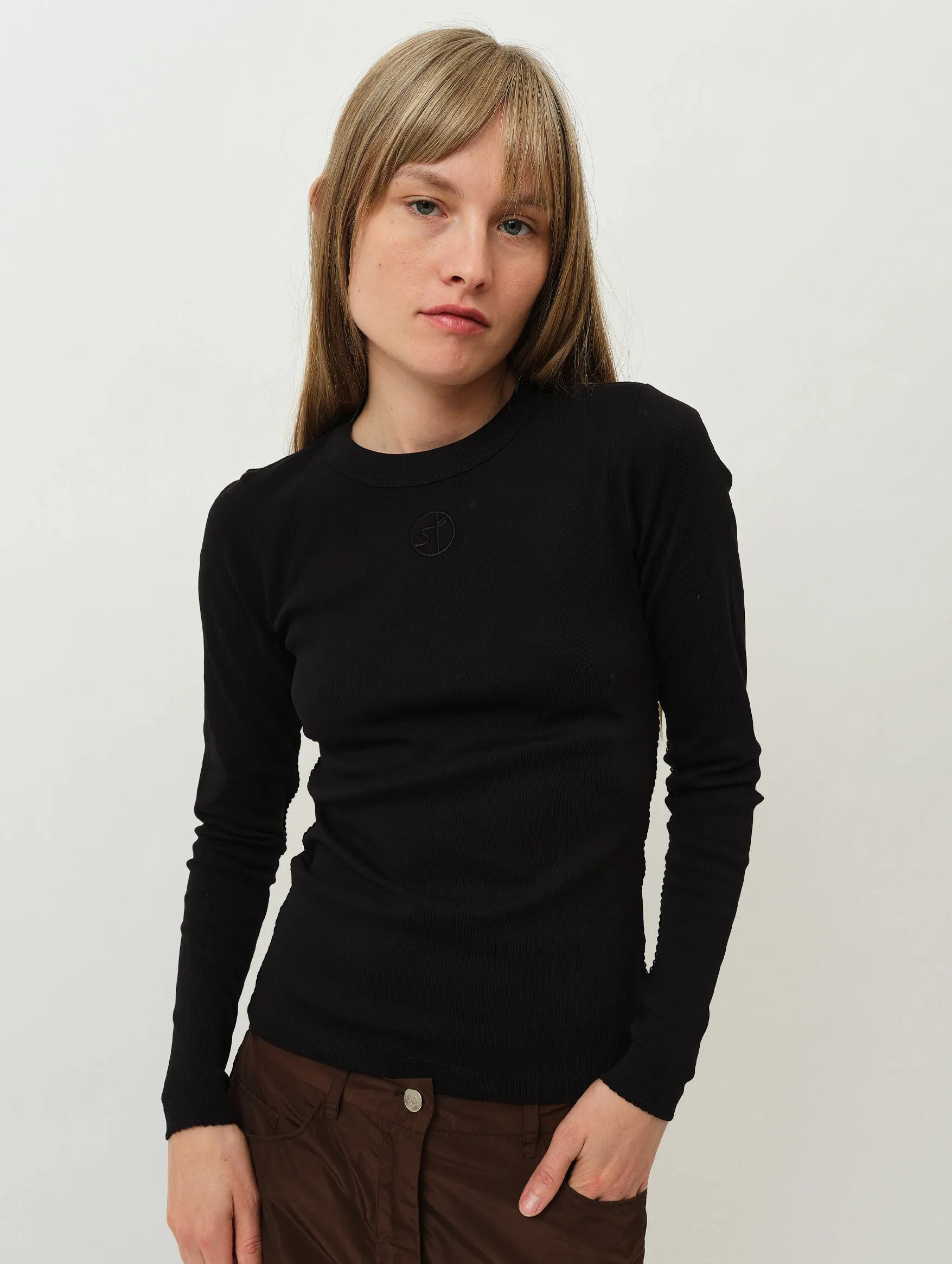 Eloise Long Sleeve Tee in Black