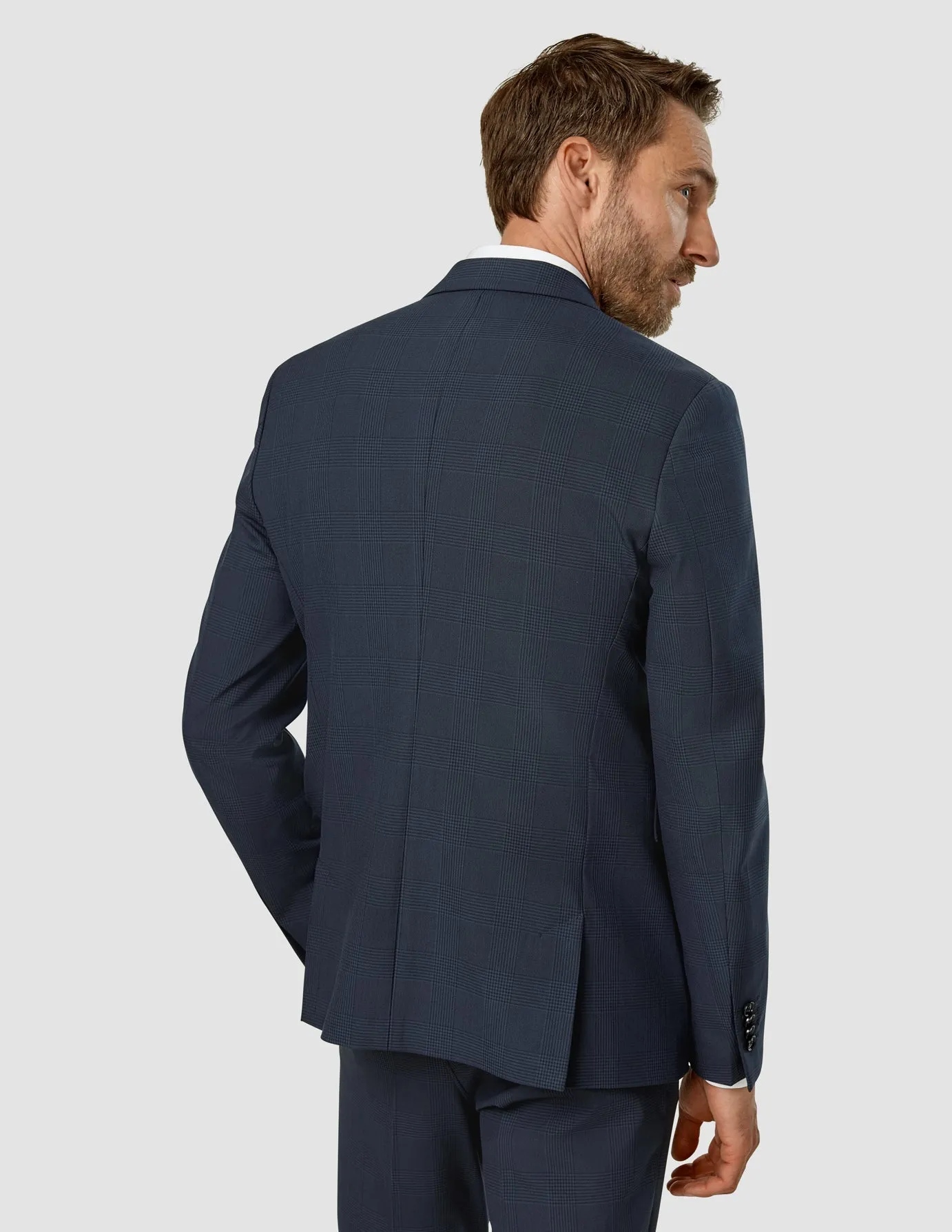 Essential Suit Dark Blue Check