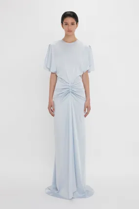 Exclusive Floor-Length Gathered Dress In Ice