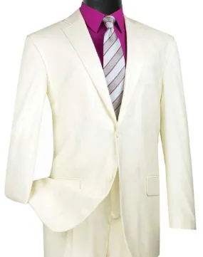 Executive Classic Fit Two Piece Suit Color Solid Ivory