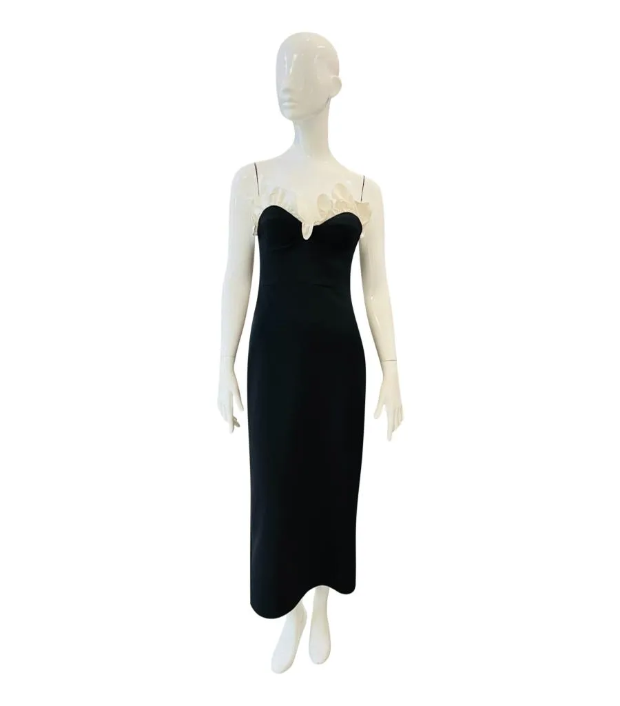 Filiarmi Strapless Dress With Silk Ruffle Neckline. Size 6UK