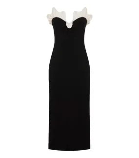 Filiarmi Strapless Dress With Silk Ruffle Neckline. Size 6UK