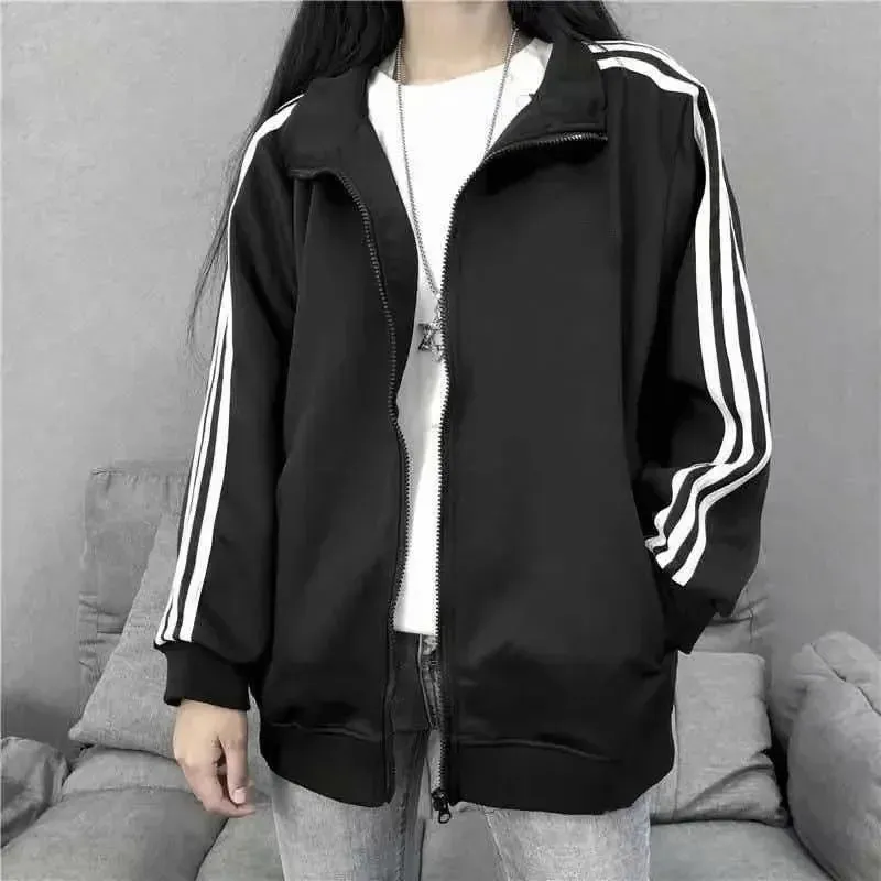 Getadme Cross border New Coat Women's Korean Version Thin Jacket Student Black Baseball Suit Women's Loose Fit