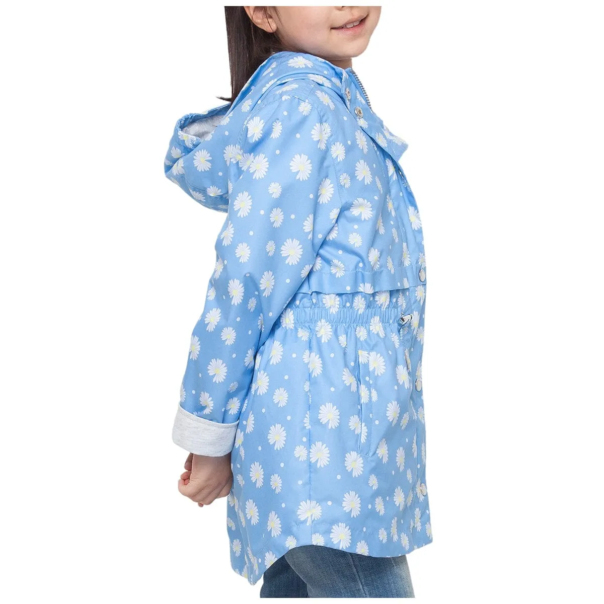 Girls' Casual Hooded Trench Coat Jacket