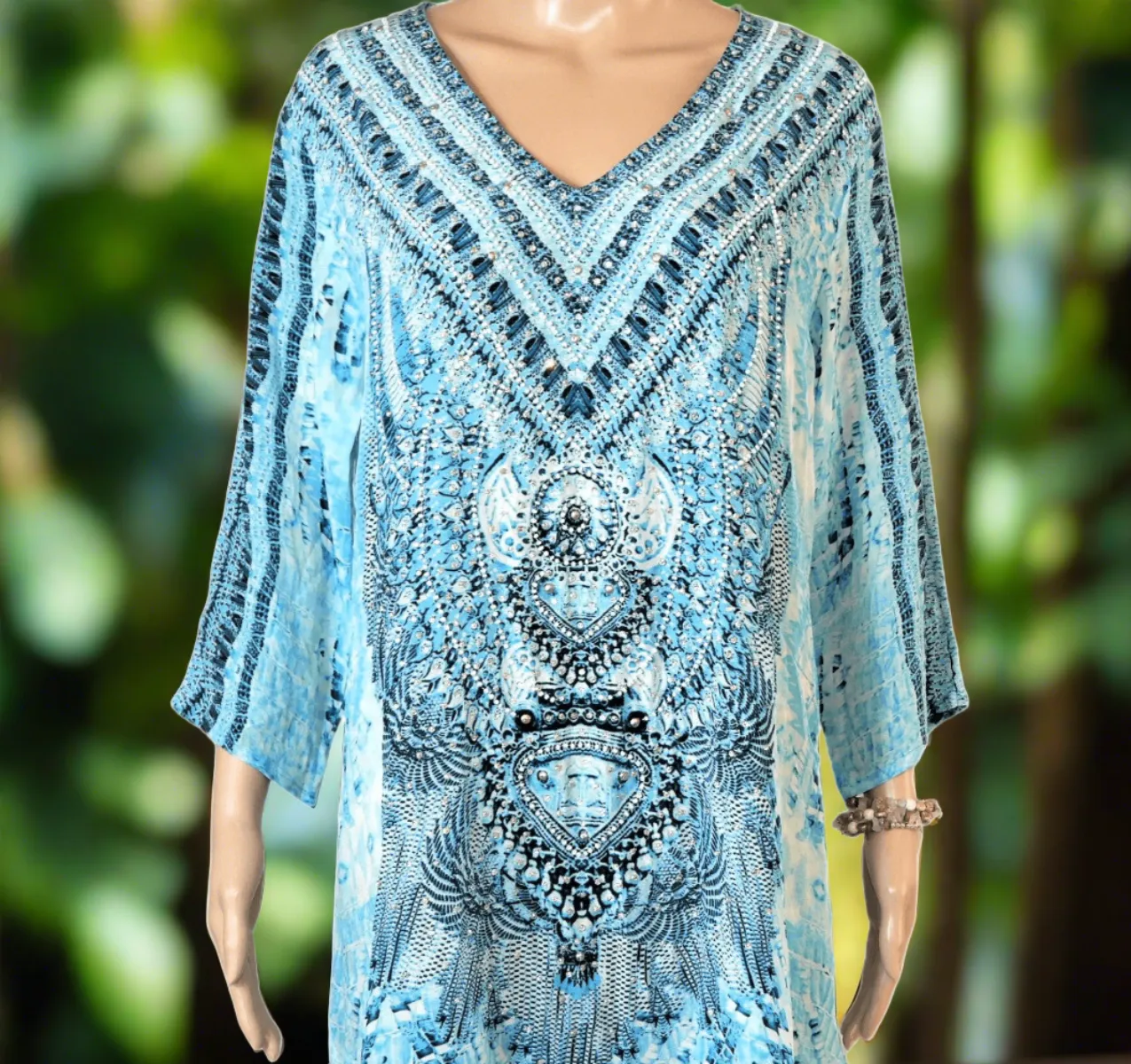 Hand beaded Silk Tunic Dress - Egyptian-by Fashion Spectrum