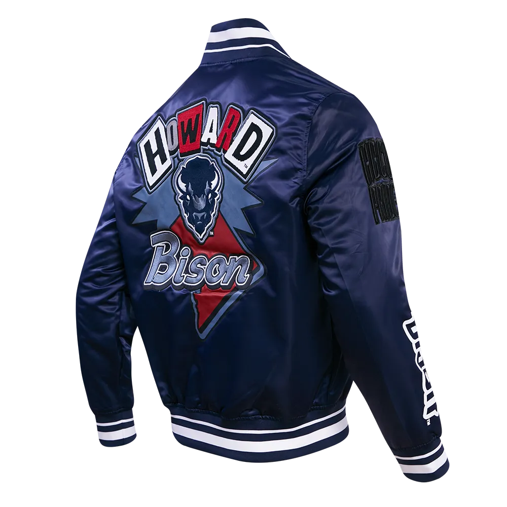 HOWARD UNIVERSITY HOMECOMING MEN'S RIB SATIN JACKET (MIDNIGHT NAVY)