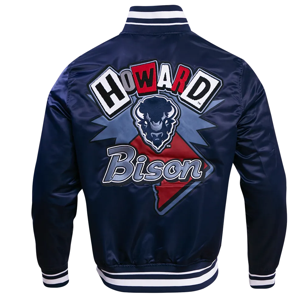 HOWARD UNIVERSITY HOMECOMING MEN'S RIB SATIN JACKET (MIDNIGHT NAVY)