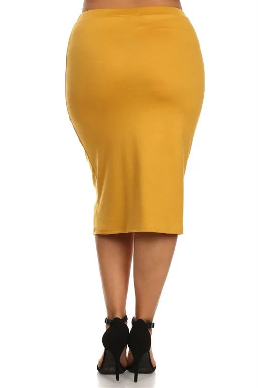 Laura Mustard Colored Pencil Style Skirt