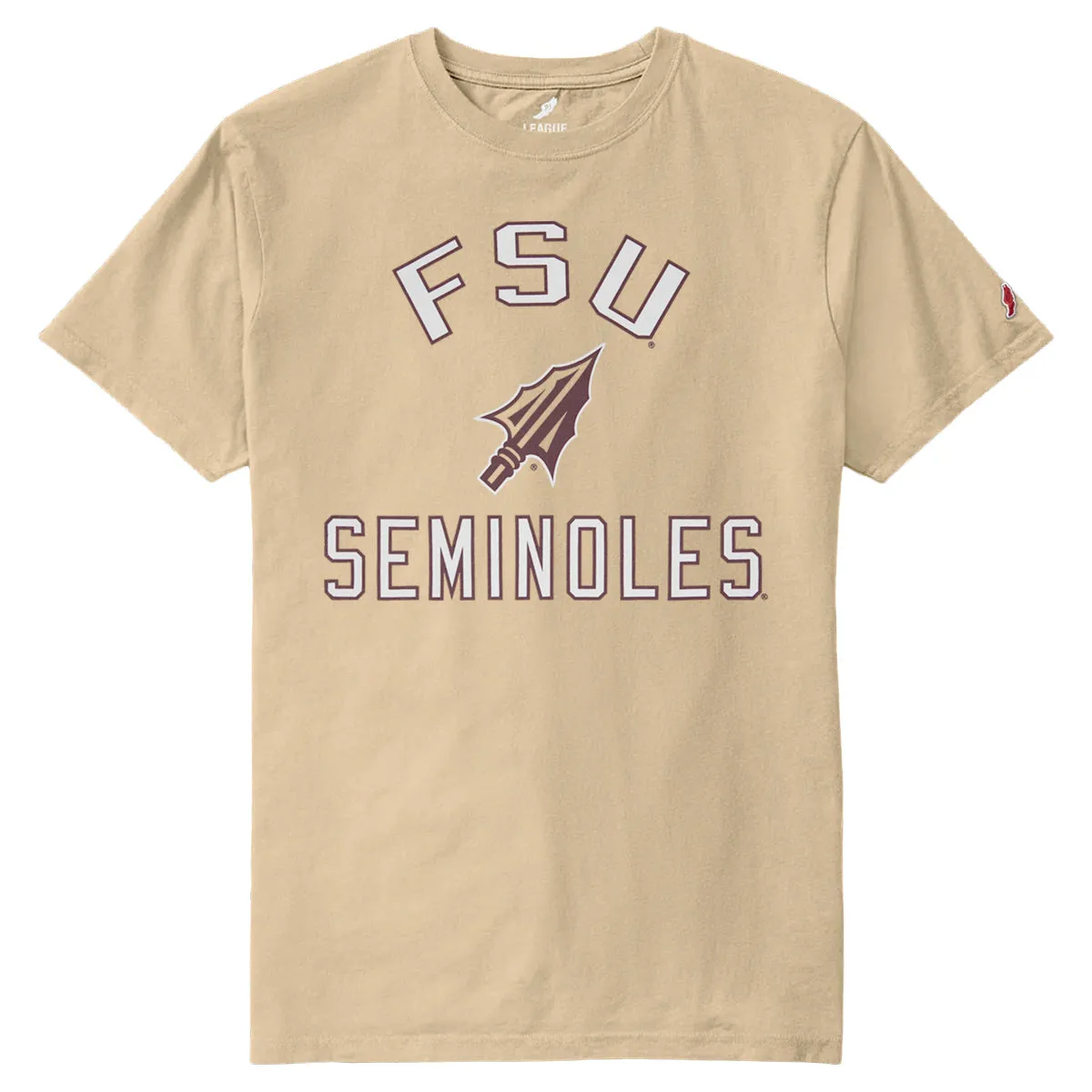 League Men's FSU Seminoles Arrowhead Design Short Sleeve T-shirt - Vegas Gold