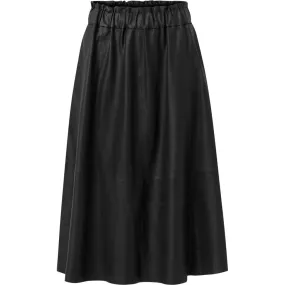 Long Dea leather skirt in soft quality / 50272 - Black (Nero)