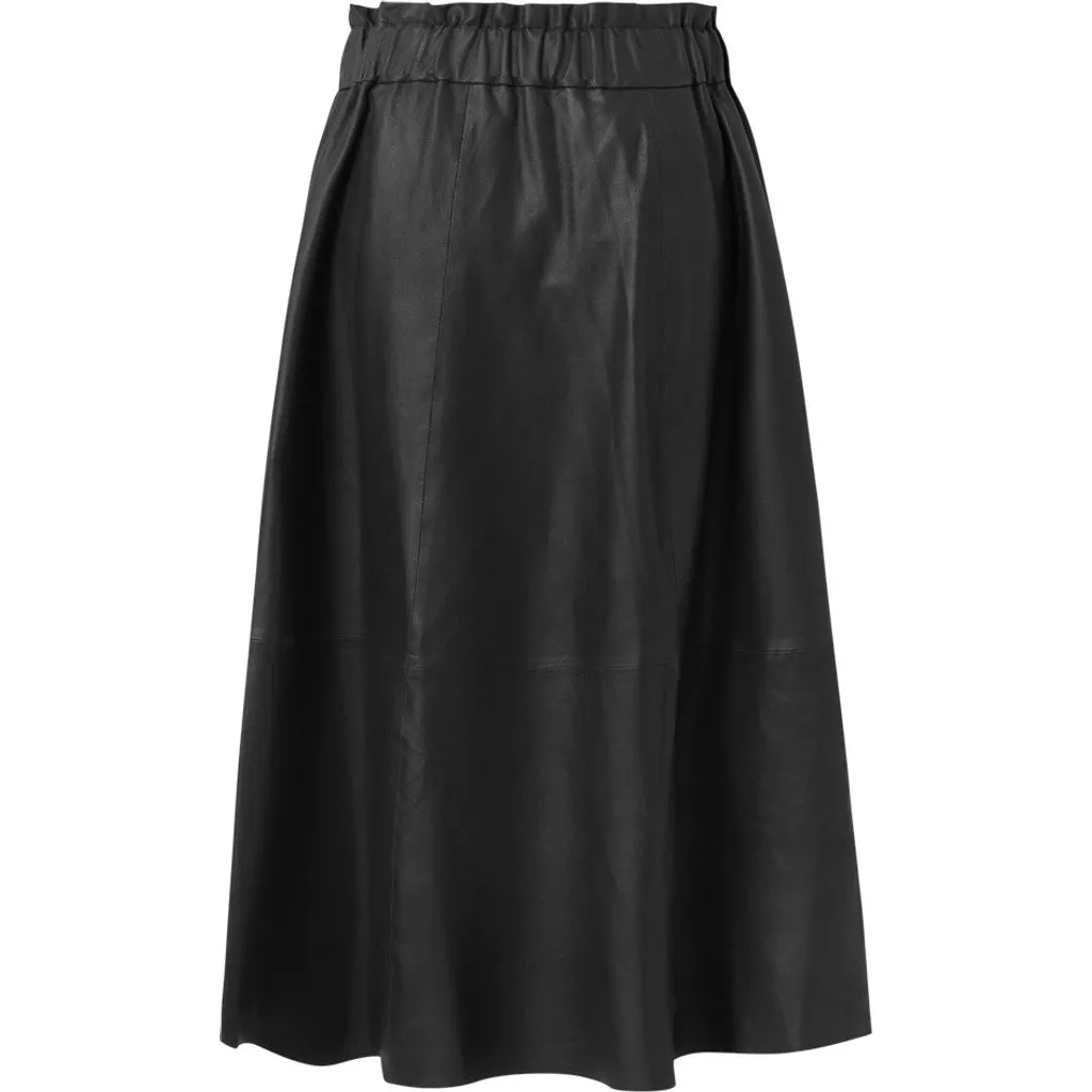 Long Dea leather skirt in soft quality / 50272 - Black (Nero)