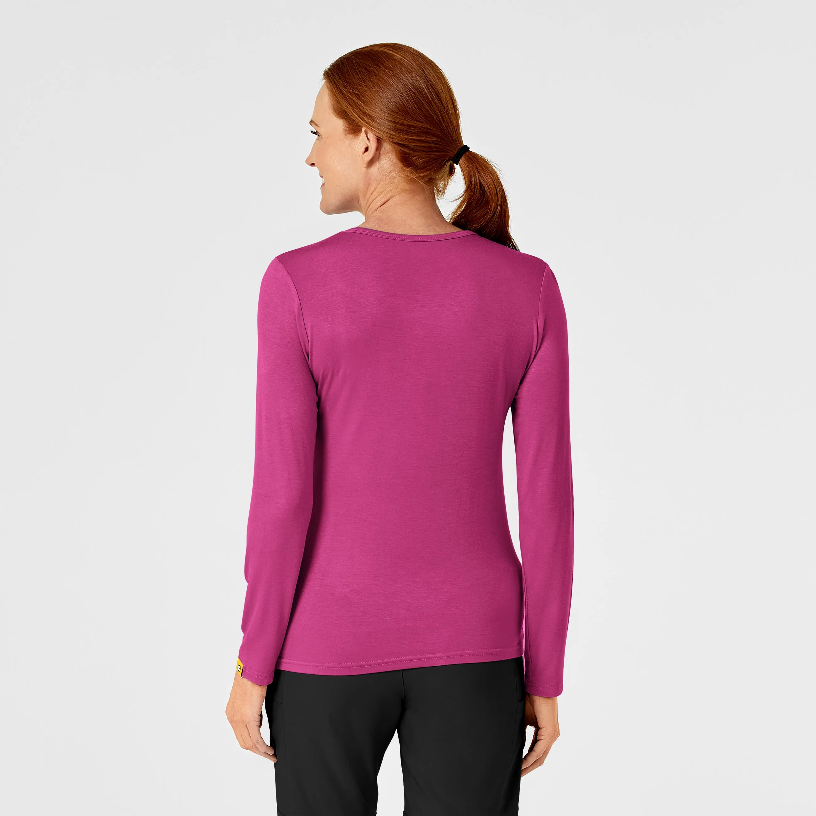 Long Sleeve Silky Tee - Hot Pink