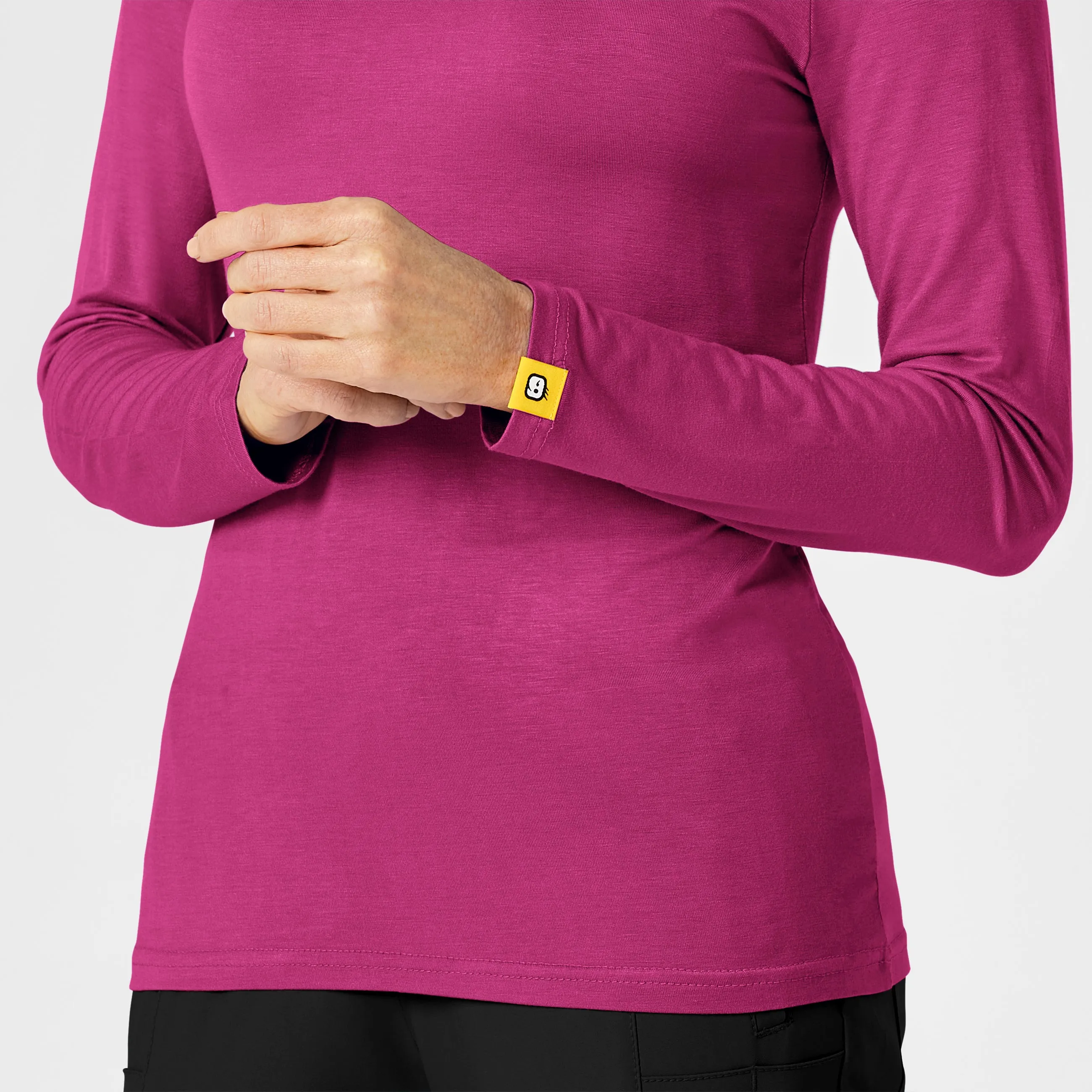 Long Sleeve Silky Tee - Hot Pink