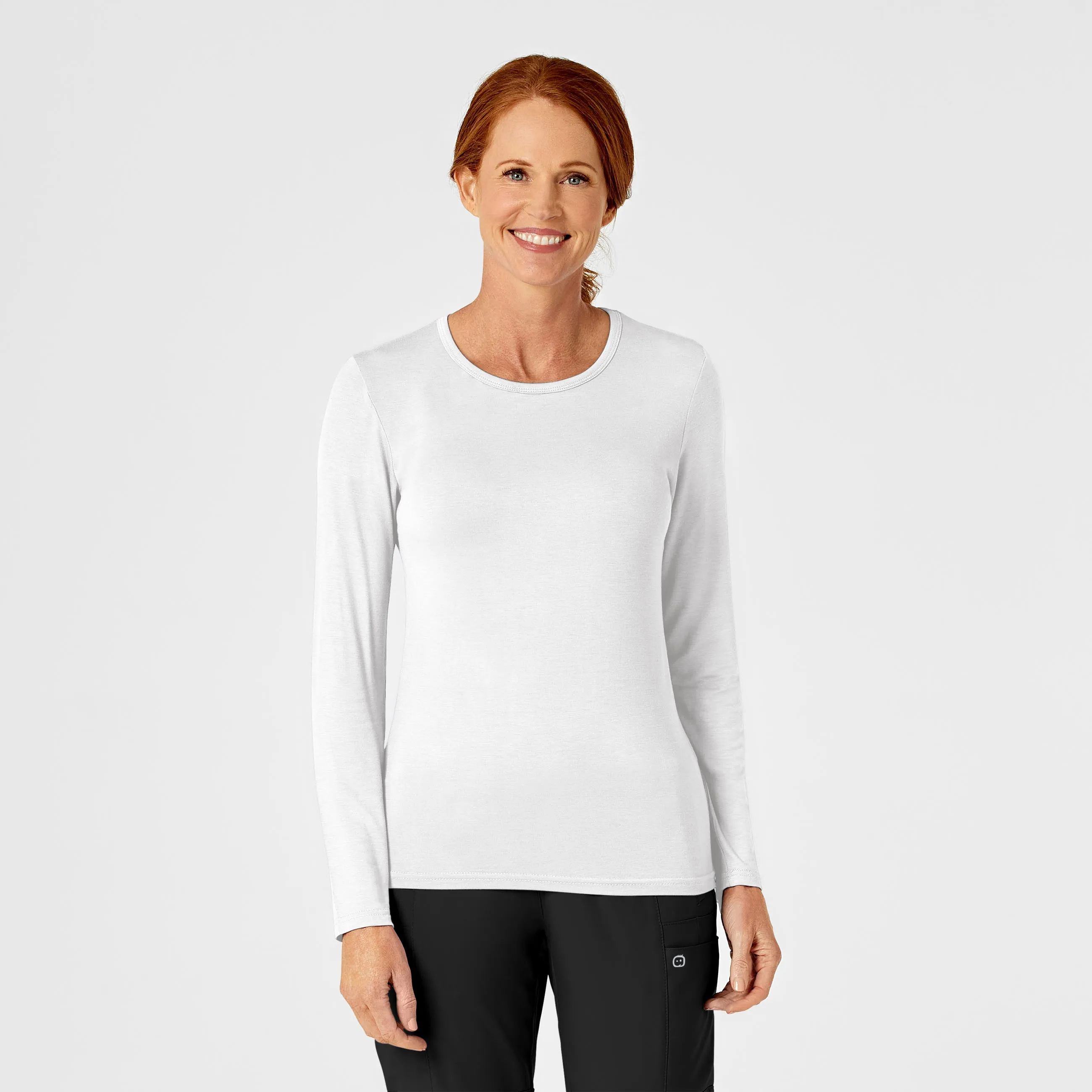 Long Sleeve Silky Tee - White