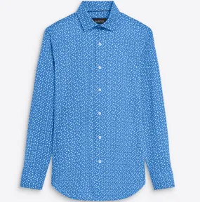 Men's Bugatchi | James Cloud Print OoohCotton® Shirt | Classic Blue